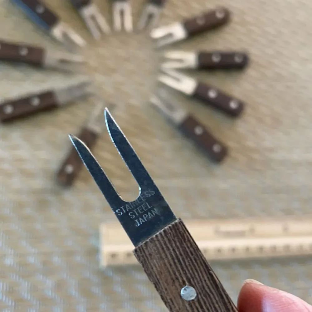 Set of 12 Mid Century Cocktail Forks - Picture 3 of 3